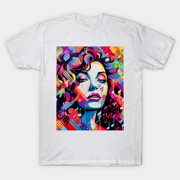 Ritmo Urbano: Latina Melodies in Pop Street Art Latin Music T-Shirt by Unboxed Mind of J.A.Y LLC 